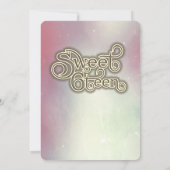 Retro String leuchtet goldenes Funkeln rot Einladung (Rückseite)