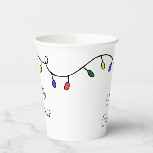 Retro String Lights Festliches Weihnachtsfest Part Pappbecher (Links)