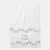 Retro String Lights Frohe Weihnachten Geschirrtuch (Vertikal)