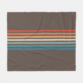 Retro Strip 70er Minimalistisch Fleecedecke (Vorderseite (Horizontal))