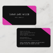 Retro Strip - 80er schwarz pink Visitenkarte (Vorne/Hinten)