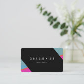 Retro Strip - fett schwarz, mehrfarbig Visitenkarte (Stehend Vorderseite)