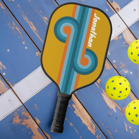 Retro Strip Loop mit Name Pickleball Schläger