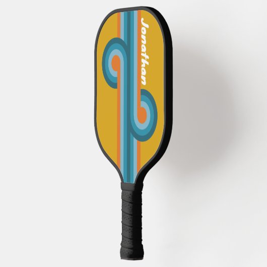 Retro Strip Loop mit Name Pickleball Schläger (Links)