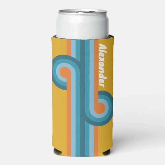 Retro Strip Loop mit Name Selters Dosenkühler (Seltzer Vorderseite)