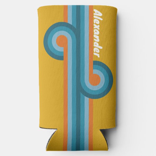 Retro Strip Loop mit Name Selters Dosenkühler (Rückseite)