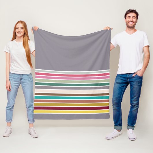 Retro Strip Muster Fleece Blanket (Beispiel)