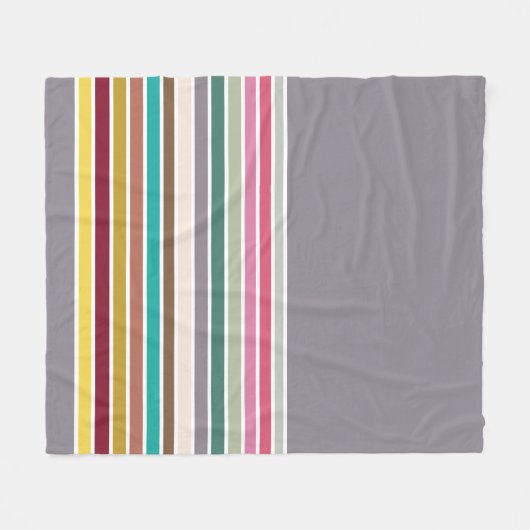 Retro Strip Muster Fleece Blanket (Vorderseite (Horizontal))