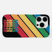 Retro Strip Muster Rainbow Stacks Name Case-Mate iPhone Hülle (Rückseite (Horizontal))
