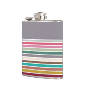 Retro Strip Muster Vinyl Wrapped Flask Flachmann (Links)