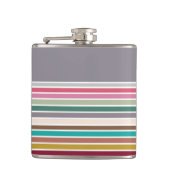 Retro Strip Muster Vinyl Wrapped Flask Flachmann (Vorderseite)
