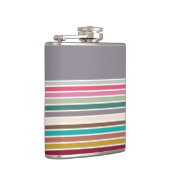 Retro Strip Muster Vinyl Wrapped Flask Flachmann (Rechts)