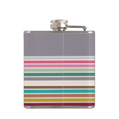 Retro Strip Muster Vinyl Wrapped Flask Flachmann (Rückseite)