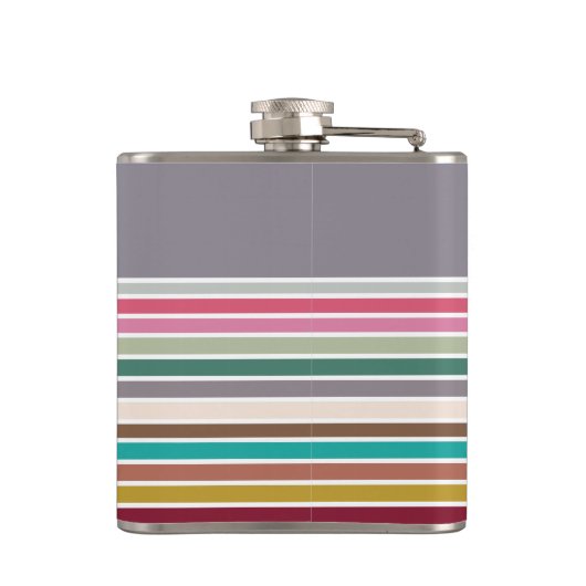 Retro Strip Muster Vinyl Wrapped Flask Flachmann (Rückseite)