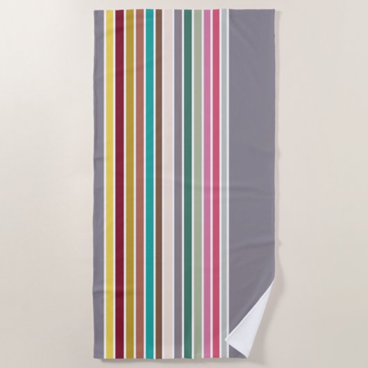 Retro Strip Pattern Beach Handtuch (Vorderseite)