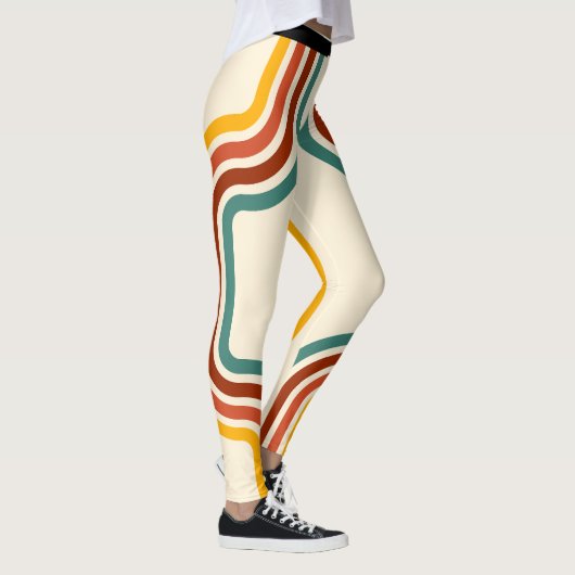 Retro Strip Regenbogen Vintag Leggings (Rechts)