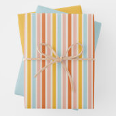Retro Strip Vintage Pastelverpackungspapier Geschenkpapier Set (Beispiel)