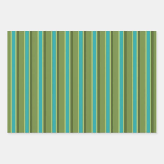 Retro Strip Weihnachtswrapping Paper Set Geschenkpapier Set (Vorderseite 3)