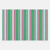 Retro Strip Weihnachtswrapping Paper Set Geschenkpapier Set (Vorderseite 2)