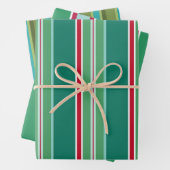 Retro Strip Weihnachtswrapping Paper Set Geschenkpapier Set (Beispiel)