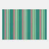 Retro Strip Weihnachtswrapping Paper Set Geschenkpapier Set (Vorderseite)