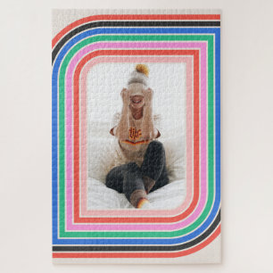 Retro Stripe 1970 - Puzzle für benutzerdefinierbar