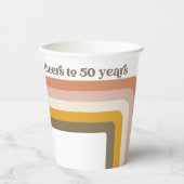 Retro Stripe 50. Geburtstagsparty Cup Pappbecher (Vorderseite)