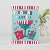 Retro Stripe Custom Holiday Einladung (Stehend Vorderseite)