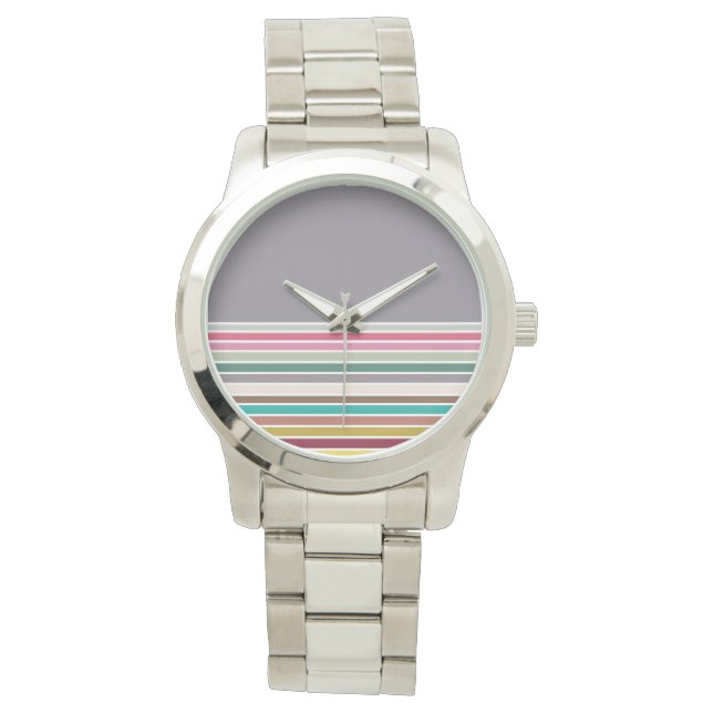 Retro Stripe Muster eWatch Armbanduhr (Vorderseite)