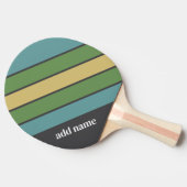 Retro Stripe Muster grau blau grün - Individuelle  Tischtennis Schläger (Seitenansicht)