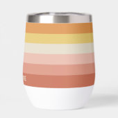 Retro Stripe Muster Korallenrosa Vintages Ambiente (Rückseite)