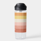 Retro Stripe Muster Korallenrosa Vintages Ambiente Trinkflasche (Rückseite)