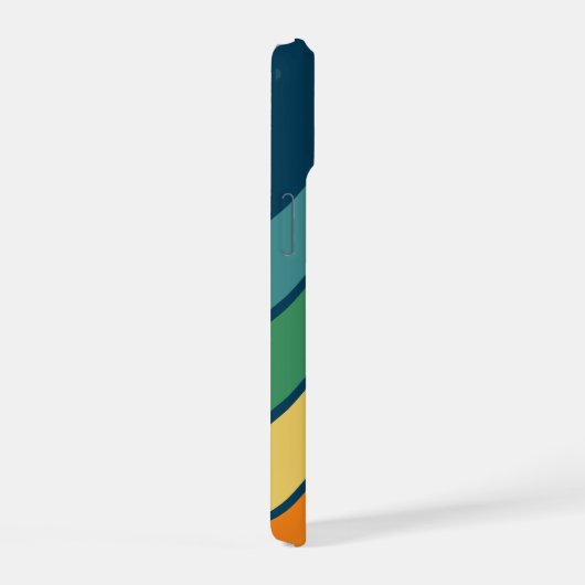 Retro Stripe Muster Regenbogen - Skriptname iPhone 15 Hülle (Rechte Seite)