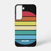 Retro Stripe Muster Regenbogen Vintager Sonnenunte Samsung Galaxy Hülle (Rückseite)