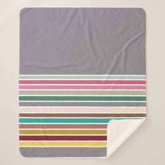 Retro Stripe Muster Sherpa Blanket Sherpadecke (Vorderseite)