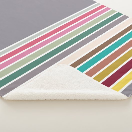 Retro Stripe Muster Sherpa Blanket Sherpadecke (3/4)