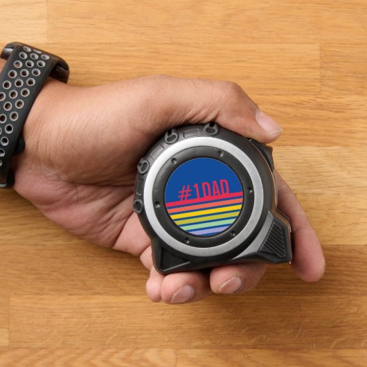 Retro Stripe Nummer 1 Vater Maßband (Zuhause)