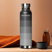 Retro Stripe Pattern Schwarz Grau Vintage Sicht Trinkflasche