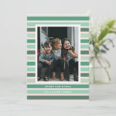 Retro Stripe Schatten des grünen Fotos Weihnachten (Stehend Vorderseite)