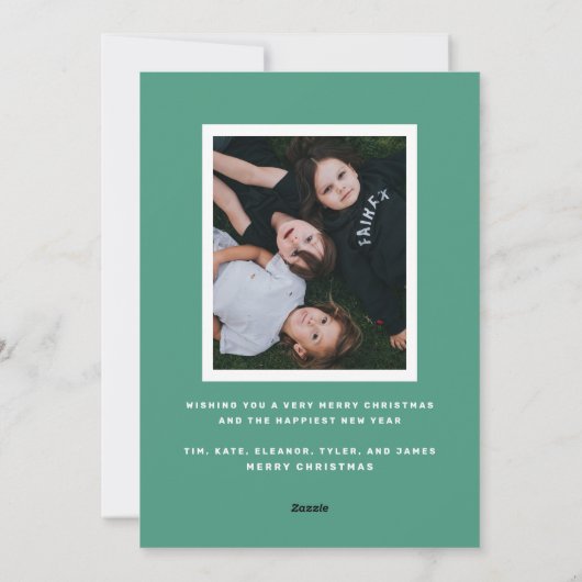 Retro Stripe Schatten des grünen Fotos Weihnachten (Rückseite)