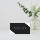 Retro Stripe - schick, schwarz und weiß Visitenkarte (Stehend Vorderseite)