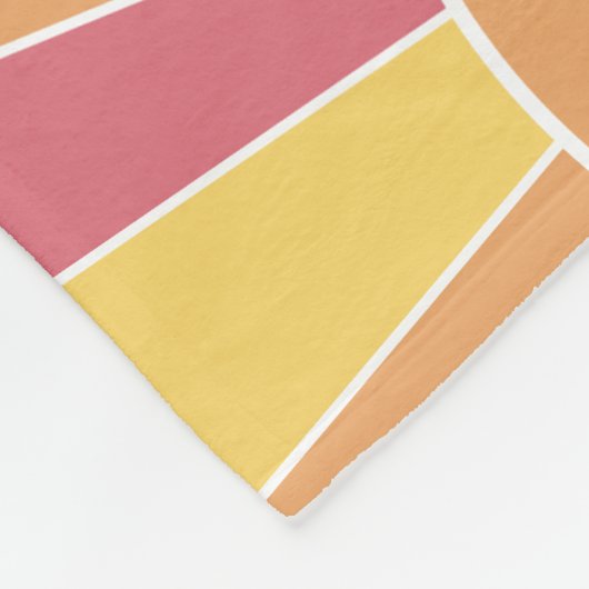 Retro Stripe sunrise - pastellfarbener Regenbogens Fleecedecke (Ecke)