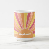 Retro Stripe sunrise - pastellfarbener Regenbogens Kaffeetasse (Mittel)