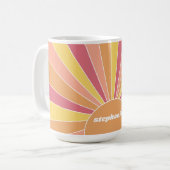 Retro Stripe sunrise - pastellfarbener Regenbogens Kaffeetasse (Vorderseite Links)