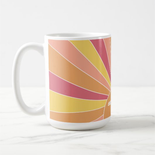 Retro Stripe sunrise - pastellfarbener Regenbogens Kaffeetasse (Links)