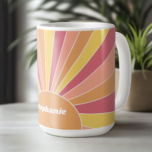 Retro Stripe sunrise - pastellfarbener Regenbogens Kaffeetasse