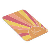 Retro Stripe sunrise - pastellfarbener Regenbogens Magnet (Rechte Seite)