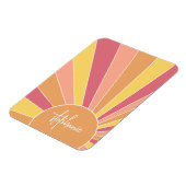 Retro Stripe sunrise - pastellfarbener Regenbogens Magnet (Linke Seite)