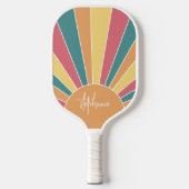 Retro Stripe sunrise - pastellfarbener Regenbogens Pickleball Schläger (Vorderseite)