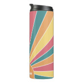 Retro Stripe sunrise - pastellfarbener Regenbogens Thermosbecher (Nach rechts gedreht)